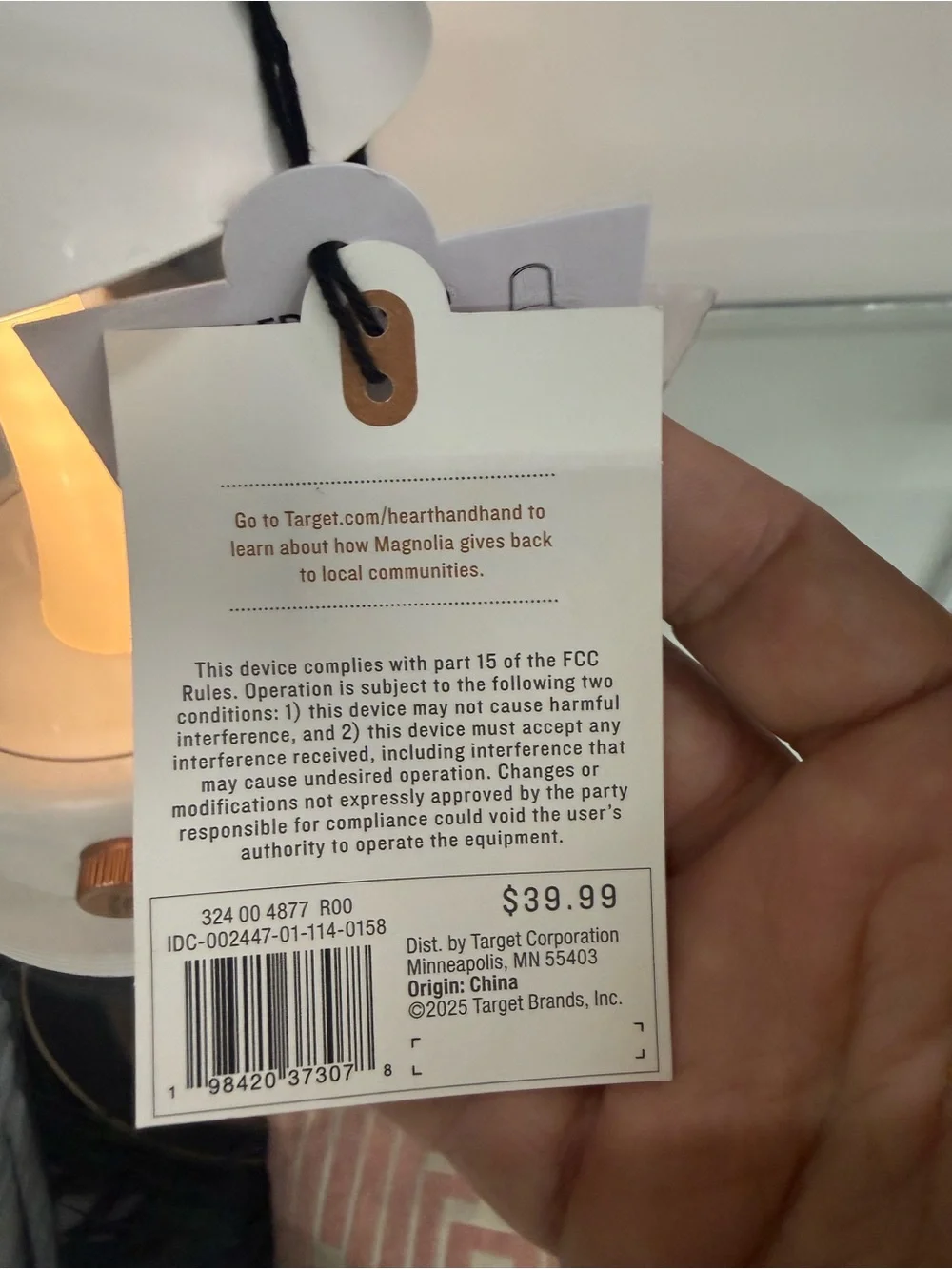 Hearth & Hand C LED Lantern - Portable Accent Light with adjustable brightness